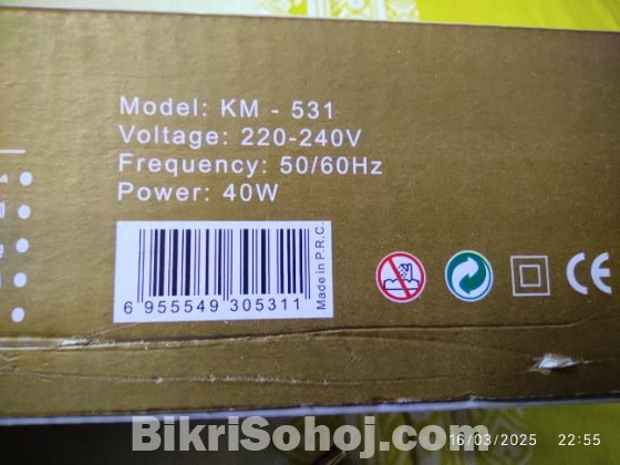 Kemei KM-531 Professional Hair Straightener - Black and Red
